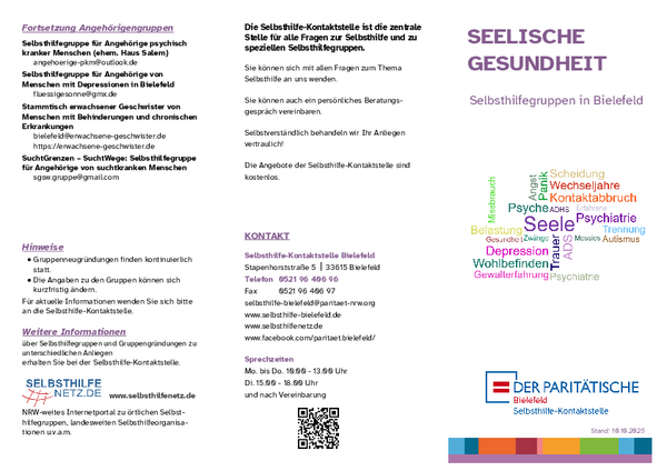 Flyer Selbsthilfegruppen Seelische Gesundheit
