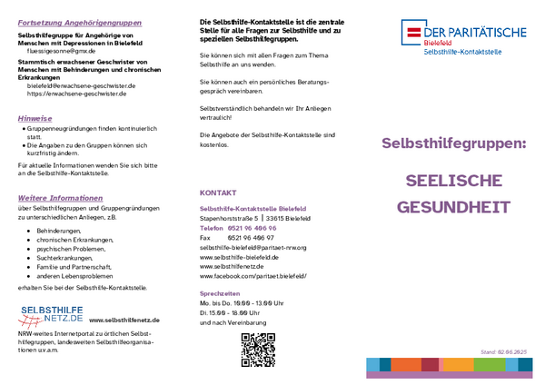 Flyer Selbsthilfegruppen Seelische Gesundheit